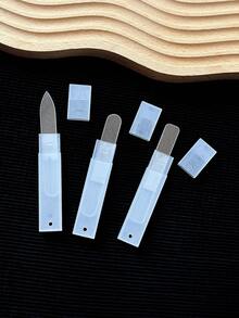 1件裝強化玻璃指甲锉，附透明塑膠收納盒，三面耐磨美甲拋光修整工具，便攜式指甲修護锉 - 彩色 - 查看 2