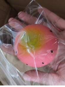 POKOJA LAND Handmade Watermelon Slush Squishy Toy, Super Soft Grainy Stress Relief Squeeze Fidget Toy For Adult Desk Decor - Multicolor - View 11