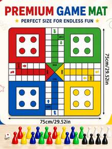 1pc Polyester Square Flying Chess Game Mat, Portable Dice Board Cloth, Suitable For Hawaii Vacation, Family Gathering, Spring/Autumn Picnic, Garden Party, Adult Group, Boys And Girls Interactive Educational Game - Multicolor - View 11