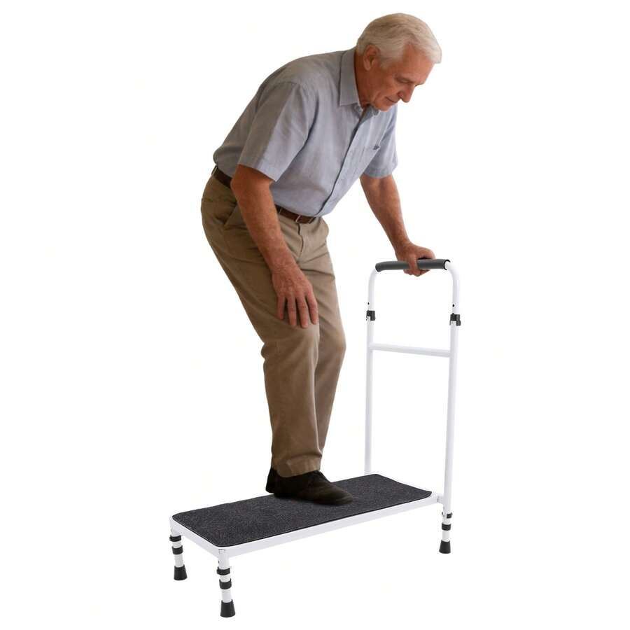 YUNRUX Bedside Step Stool For Seniors, Heavy-Duty Bed Step With Stable Assist - A - 查看 1