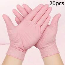 Sarung Tangan Nitril Sekali Pakai Warna Pink - Nitril Bebas Bedak Sekali Pakai, Tahan Lama, Nyaman Dipakai, Cocok untuk Membersihkan Dapur/Mencuci Piring, Perawatan Kecantikan, Memandikan Hewan Peliharaan, dll. - Tahan Air 4/50/100 pcs [Tanpa Kotak Kemasan] - Berwarna merah muda - View 16