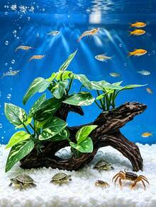 1件魚缸漂流木裝飾，人造水生植物水族用品，樹脂魚缸裝飾模擬漂流木，鬥魚配件，魚缸裝飾，魚缸配件，適用於鬥魚、生態缸、爬行動物躲藏洞穴，萬聖節、聖誕節、感恩節魚缸裝飾禮物 - 歡樂水族 - 查看 6