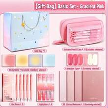 1pc Aesthetic Gradient Stationery Gift Box, High-Quality Minimalist Student Supplies Box, Ins Style Learning Accessories, Suitable For Back To School And Birthday Gifts - Sets - View 14
