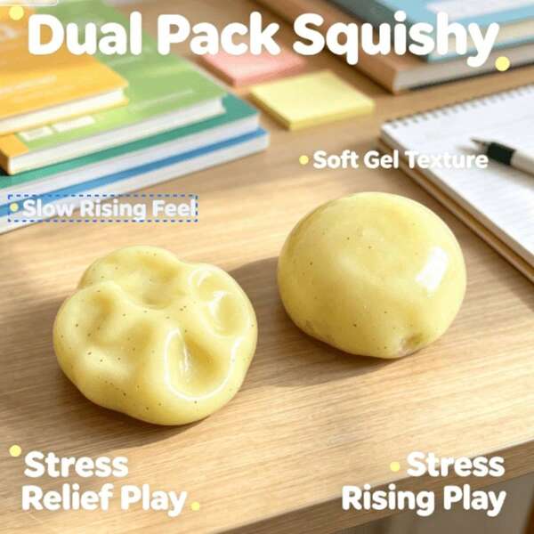 Crunchy Squish Crunchy Butter Squish, Squeeze Slushy Ball Dumpling Squish, Soft Milky Yellow Stress Toy, Fluffy Slushy Squeeze Squishy Toys, Food Shaped Decompression Fidget Toy Gift For Adults Women