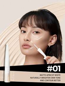 Little Ondine Contouring Highlighter Liquid 01 Misty White, Mousse Texture, Soft Focus Matte, Finger Blend, Quick Dry, Lightweight And Layerable, Long-Lasting, Palm-Sized, Easy Application For Contouring, Camera-Like Contour, Brighten Eye Hollows, 4.5g/0.16oz - # 01 - View 3