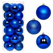 24pcs Christmas Decorations Christmas Balls Christmas Tree Ornaments Hanging Balls Ceiling Balls Shiny Balls Mall Decor Matte Balls 3cm/1.18in - View 11