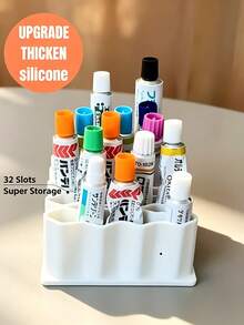 Storage Box, Multi-Layer Vertical Storage Rack, Sturdy With Compartments, Makeup Brush Drying Rack, Space-Saving, Cosmetic Storage, Makeup Brush Storage Box, Home, Office, Clinic, Pharmacy, Christmas Gift, Mother's Day Gift, Simple Assembly Required, Medical Storage Essential, Home Must-Have - Multicolor - View 5