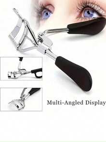 6pcs Stainless Steel Eyelash Curler Set Eyebrow Kit, Suitable For Eyelash Curler, Eyelash Comb, Eyelash, Double-Ended Angled Eyebrow Brush, Eyebrow Brush, Silicone Refill Pad, For Eyelashes And Eyebrows - Black - View 4