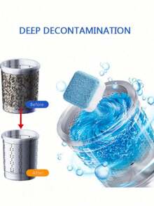 Washing Machine Cleaner And Descaler - Front Load And Top Load Washing Machine Deep Cleaning Tablets - Septic Tank Deodorizer - Suitable For Metal Surfaces - Clean Washing Machine Inner Drum And Washing Tub Seal - Washing Machine Cleaning Tablets - Multicolor - View 2