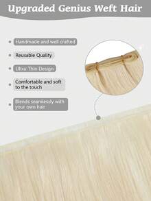 SUYYA 50g 18 Polegadas Cor #60 Loiro Platina Cabelo Humano Real Macio e Sedoso Extensões de Trama Genius Adiciona Volume para Cabelos Lisos Adequado para Cabeleireiros - S60 - Visão 4