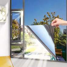 Glue-Free Anti-Static Heat-Insulating Glass Film, Blocks Intense Sunlight With One Application, Privacy And Anti-Peeping Synchronized, One-Way See-Through Effect, Effectively Prevents Outside Peeking During The Day, Suitable For Living Room Large Windows, Bedroom Bay Windows, Bathroom Partitions And More - 1PC - View 2