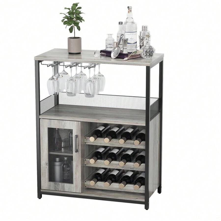 Kselythan Freestanding Wine Racks & Cabinets - Grey - View 1