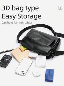 New PU Crossbody Bag, Business Casual Bag, Student Bag, Commuter Bag, Premium PU Material, - Multicolor - View 6