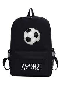 This Spacious And Lightweight Soccer Print Backpack Is Perfect For School, Work, And Leisure. It Features Adjustable Shoulder Straps And... - Multicolor - View 19