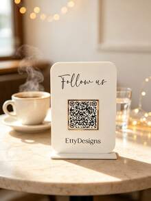 客製化壓克力 QR Code 告示牌，個性化社群媒體付款 QR Code 展示牌，客製化商業展示架，適用於商店與餐廳 - 彩色 - 查看 5