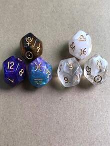 3 buah/Dadu Zodiak 12 Sisi, Dadu D12 Langit Berbintang Dua Warna dengan Simbol Astrologi, Set Dadu Poliedral Resin, Cocok untuk Permainan Meja, Permainan Pesta, Ramalan, dan Koleksi Hadiah Keberuntungan - MultiWarna - View 8