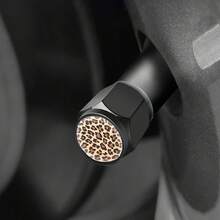 Tire Stem Caps Cover,4 Pcs Metal Black Cap, Aluminum Car Wheel Stem Caps,Universal Stem Covers,Trucks,Bikes,Bicycles, Motorcycles,Corrosion Resistant (Leopard) - Leopard - View 2
