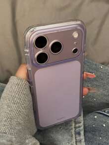 New Purple Transparent Korean Style Phone Case Compatible With Iphone 17 Pro Max, 16 Pro, 15, Premium Unique Design, Full Coverage Silicone Protective Cover For Women - Purple - View 2