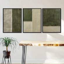 3er Set Leinwand Wandkunst Drucke, gerahmte Kunstwerke für individuellen Heim- und Bürostil, grüne abstrakte Poster für den Raum, grüne Textur Kunst, Heim- und Wohnheim Wanddekoration, Raumdekoration Ästhetik, Heimdekoration, Raumdekoration, optionaler Rahmen. - 3 Stück - Übersicht 11
