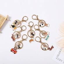 Spot New Leopard Pattern Love Bag Pendant Pendant Keychain Hand-Woven Lanyard Key Chain Pendant - Multicolor - View 5
