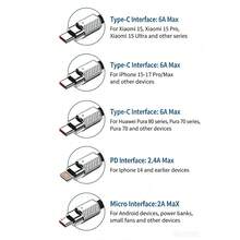 Kabel Pengisian Daya Ultra Cepat 5-in-1 120W (Tersedia dalam Dua Gaya: USB ke Type-C X5 ATAU USB ke Type-C X3 + Android X1 + Lightning X1) - Kompatibel dengan iPhone 15–17/Pro Max, Kompatibel dengan , dan Galaxy S24/S23; Kabel Pengisian Cepat Jalinan Nilon. - MultiWarna - View 11
