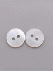 30pcs/Pack 12mm White & Gray Natural Shell Sewing Buttons, Round Mother Of Pearl Shell Buttons, Clothing Sewing Accessories, DIY - 30pcs - View 15