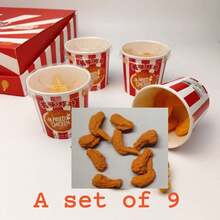 17pcs Fried Chicken Shaped Eraser Set, Christmas Gift, Stationery, Children's Stationery, Boxed Set (8pcs) Random Color, Home Pack (9pcs) Fried Chicken Eraser, Back To School - Multicolor - View 12