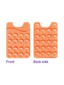 Silicone Double-Sided Suction Cup Card Holder Phone Back Sticker Card Slot Selfie Stand Portable Card Sleeve New Silicone Phone Suction Cup Card Holder Double-Sided Suction Multi-Function Phone Card Holder Coin Purse - Multicolor - View 11
