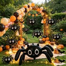 9pcs 100cm Large Spider And Mini Spider Party Decoration Cartoon Foil Balloon Set For Halloween Party - View 4