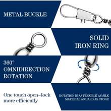 10-50 Buah Kait Pancing Putar, Konektor Pin, Bantalan Putar, Klip Jepit Cepat, Aksesoris Alat Pancing - Putaran - View 4