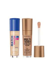 Rimmel [組合] Match Perfection 完美底妝 象牙色 100 中性 30ml + Multi-Tasker 比濾鏡更出色 高光亮采與抗老妝前乳 004 淺中色 30ml - 100 象牙白中性色+004 淺中色 - 查看 1
