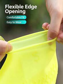 1Pair Silicone Waterproof Shoe Covers, Non-Slip Reusable Rain Overshoes With Tire Tread Sole, Portable Foldable Shoe Protectors For Outdoor Travel Walking Cycling - Silicone Version - View 5