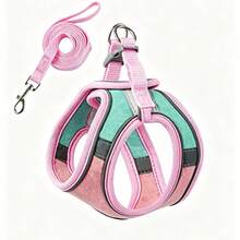 Kit de Peitoral Refletivo para Passeio Noturno de Animais de Estimação, Conjunto de Peitoral de Camurça Sintética Amigável à Pele para Filhotes, Opções de Múltiplas Cores para Cães Mini e Pequenos - Multicolorido - Visão 17