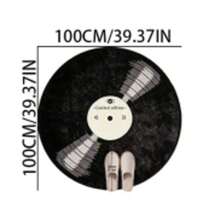 1pc Black Vinyl Record Shaped Faux Cashmere 300g/M² Thick Rug, Plush Carpet, Autumn/Winter Decorative Rug, Bedroom Decor, Small Area Rug, Home Decor, Living Room Rug, Living Room Small Rug, Bedroom Carpet - Multicolor - View 16