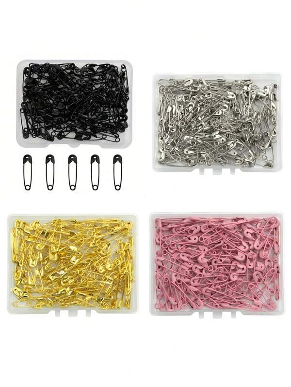 120pcs Black Silver Gold Safety Pins, Mixed Standard Size Metal Pins, Multi-Functional Easy To Use Sewing Accessories, Suitable For Handicrafts, Quilting And DIY Projects, Rust-Proof And Corrosion-Resistant (Box Not Included)