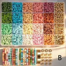 1 盒波西米亚风格 6 毫米软粘土珠，多色圆珠，适用于 DIY 手链项链珠宝制作配件、生日礼物、DIY 软粘土珠套装 - 彩色 - 查看 13