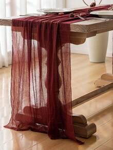 2/5/10pcs Taplak Meja Katun Tebal Warna Burgundy - Gaya Bohemian Vintage Country, Sempurna untuk Pernikahan, Pesta Lajang, dan Pesta Ulang Tahun - Burgundy - View 10