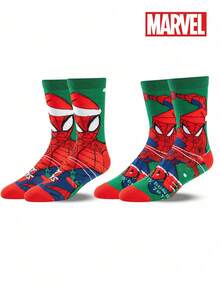 1/2/4 Pairs Disney Spider-Man Christmas Socks For Women, Novelty Long Socks Gift - Multicolor - View 9