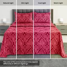 Lux Decor 6-Piece Paisley Bed Sheets High GSM Brushed Microfiber Sheets - Elevate Your Sleep Experience With 16-Inch-Deep Pocket Bedding Sheets & Pillowcases- Back To School- Graduation Gift- All Sizes Available- Winter Vibes, Christmas Decor, - 酒紅色 - 查看 7