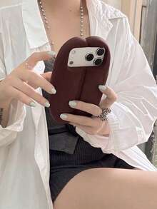 Cartoon 3D Fun Realistic Coffee Bean Phone Case Compatible With Iphone 17 Pro Max, Apple 17 Pro, Silicone Full Coverage 16 Pro Max, Shockproof 15 Soft 14 Women 13P New 15 Pro Max - Brown - View 12