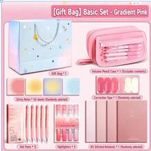 1pc Aesthetic Gradient Stationery Gift Box, High-Quality Minimalist Student Supplies Box, Ins Style Learning Accessories, Suitable For Back To School And Birthday Gifts - Sets - View 8