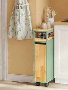 SoBuy | Rolling Storage Cart With Drawers | Slim Utility Trolley On Wheels For Kitchen Bathroom Small Spaces | 50*20*79 Cm | Load Capacity 22 Kg - Green - View 9
