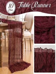 2/5/10pcs Taplak Meja Katun Tebal Warna Burgundy - Gaya Bohemian Vintage Country, Sempurna untuk Pernikahan, Pesta Lajang, dan Pesta Ulang Tahun - Burgundy - View 4