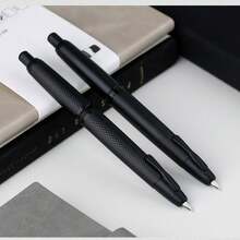 MAJOHN Black Metal Retractable Ballpoint Pen, Press-Type Fine Tip Smooth Ink Pen, Suitable For Students, Calligraphy And Office, Gift For Men And Women - Multicolor - View 2