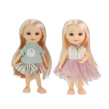 Set Boneka Anak Perempuan 4-in-1, Hadiah Pesta Anak Perempuan, Boneka BJD 6 Inci, Boneka Sendi dengan Berbagai Pakaian, Hadiah untuk Anak-anak, Hadiah Koleksi - 4 boneka - View 8