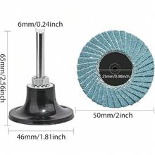 30-teiliges Set aus 2-Zoll-Schleifscheiben mit 6-mm-Runddorn, 40/60/80 Körnung Zirkonoxid-Aluminiumoxid-Schleifscheiben zum Schleifen und Polieren von Metall, Holz, PVC und Stein - A - Übersicht 4