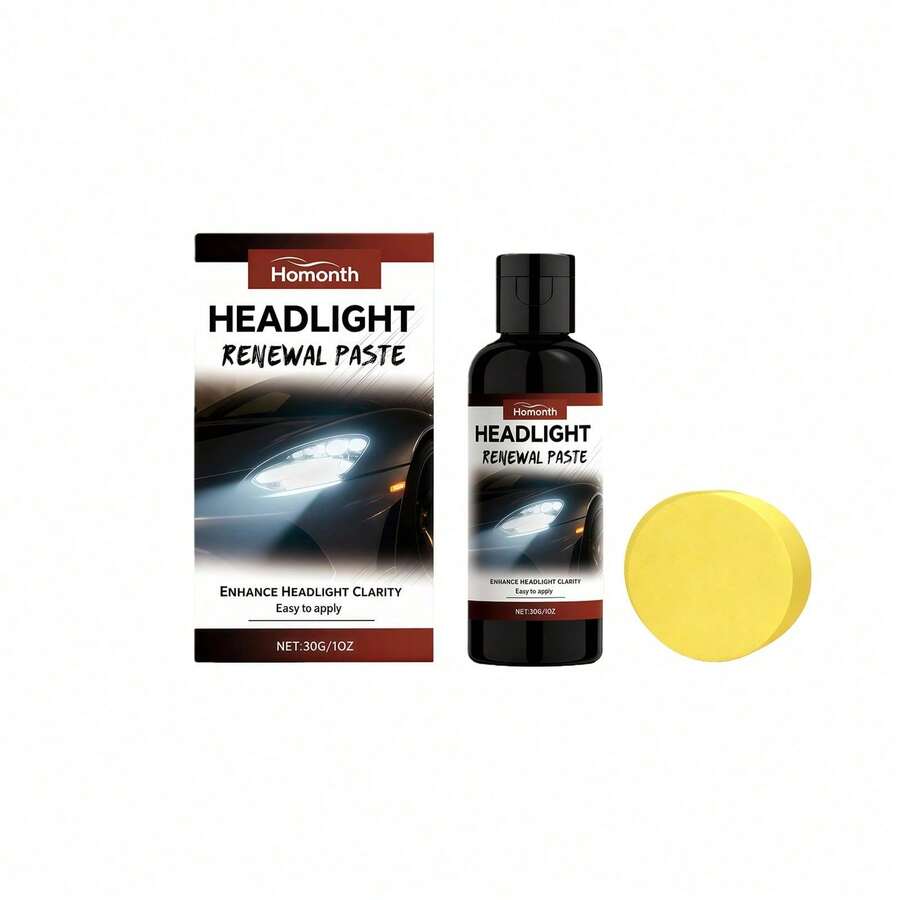 Crema para el Cuidado de Faros de Automóvil Homonth - Limpieza de Superficies, Pulido, Eliminación de Amarillamiento y Niebla AVFC - A - Ver 1