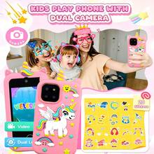 Ponsel Pintar Mainan Anak Layar Sentuh HD 2,8 Inci dengan Kamera Ganda, Ponsel Pembelajaran Edukatif Multifungsi, Mendukung Pemutaran Musik, Permainan Edukatif, Audio Cerita Anak, Cocok Sebagai Hadiah Mainan untuk Anak Usia 3-12 Tahun - MultiWarna - View 4