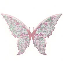 Colorful Double-Layer Butterfly Wings Back Decor, Forest Style Fairy Wings For Girls Birthday Party Photo, Halloween Cosplay Photo Prop, Fairy Angel Wings Accessory - View 9