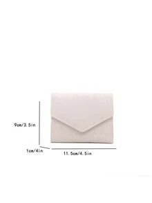 1 buah Dompet Pendek Lipat Dua Portabel Bahan PU Berbentuk Bintang, Cocok untuk Penggunaan Sehari-hari Wanita dan Hadiah Kencan - Putih - View 2